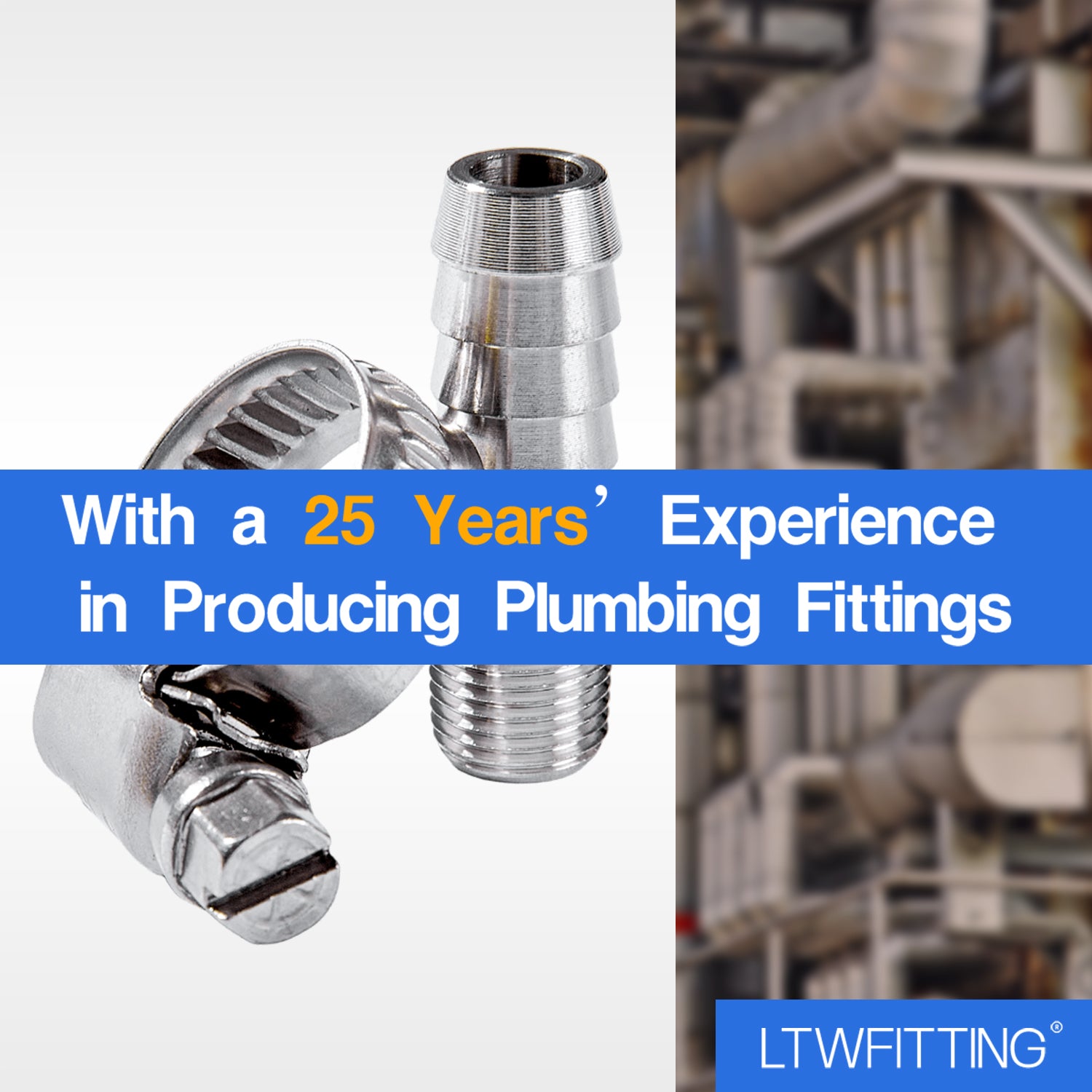 LTWFITTING 2 Sets Instant Hose Repair Kit 1/8 inch BSPT x 10mm ID SS316 Coupler with 10-16mm SS316 Clamp