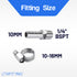 LTWFITTING 2 Sets Instant Hose Repair Kit 1/4 inch BSPT x 10mm ID SS316 Coupler with 10-16mm SS316 Clamp