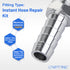 LTWFITTING 2 Sets Instant Hose Repair Kit 1/4 inch BSPT x 10mm ID SS316 Coupler with 10-16mm SS316 Clamp