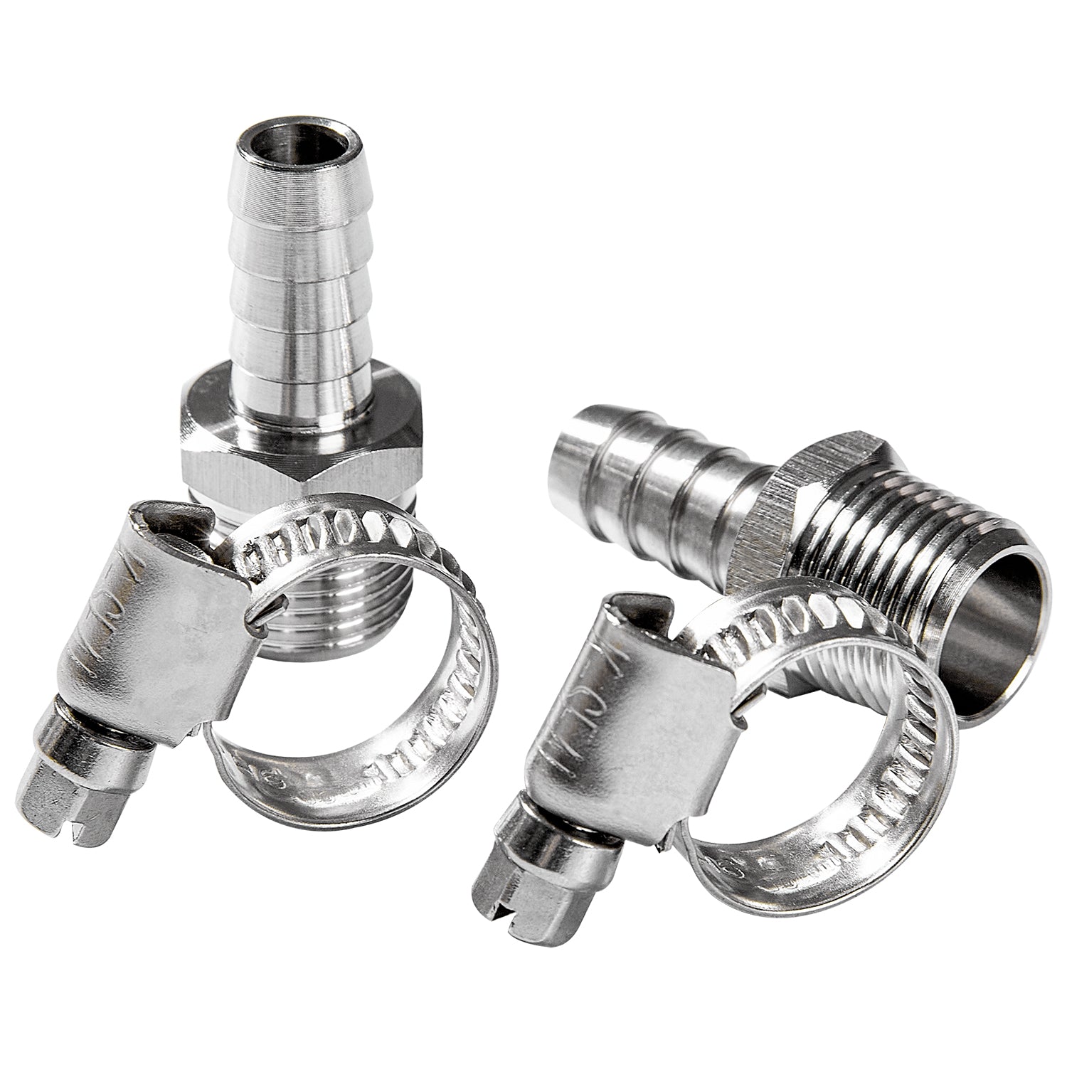 LTWFITTING 2 Sets Instant Hose Repair Kit 3/8 inch BSPT x 10mm ID SS316 Coupler with 10-16mm SS316 Clamp