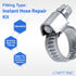 LTWFITTING 2 Sets Instant Hose Repair Kit 3/8 inch BSPT x 10mm ID SS316 Coupler with 10-16mm SS316 Clamp