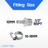 LTWFITTING 2 Sets Instant Hose Repair Kit 1/2 inch BSPT x 10mm ID SS316 Coupler with 10-16mm SS316 Clamp