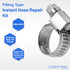 LTWFITTING 2 Sets Instant Hose Repair Kit 1/2 inch BSPT x 10mm ID SS316 Coupler with 10-16mm SS316 Clamp