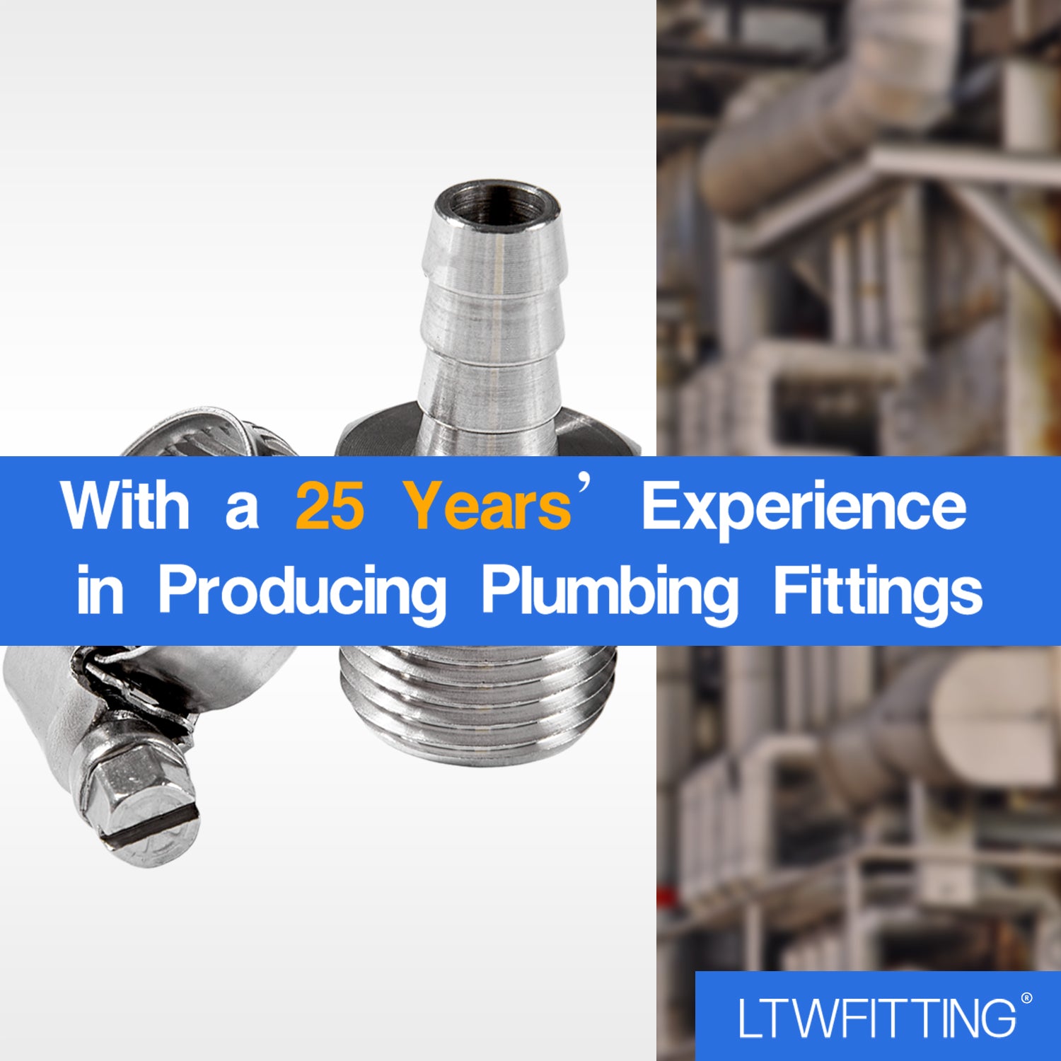 LTWFITTING 2 Sets Instant Hose Repair Kit 1/2 inch BSPT x 10mm ID SS316 Coupler with 10-16mm SS316 Clamp