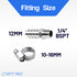 LTWFITTING 2 Sets Instant Hose Repair Kit 1/4 inch BSPT x 12mm ID SS316 Coupler with 10-16mm SS316 Clamp