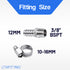 LTWFITTING 2 Sets Instant Hose Repair Kit 3/8 inch BSPT x 12mm ID SS316 Coupler with 10-16mm SS316 Clamp