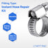 LTWFITTING 2 Sets Instant Hose Repair Kit 3/8 inch BSPT x 12mm ID SS316 Coupler with 10-16mm SS316 Clamp