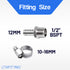 LTWFITTING 2 Sets Instant Hose Repair Kit 1/2 inch BSPT x 12mm ID SS316 Coupler with 10-16mm SS316 Clamp