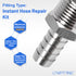 LTWFITTING 2 Sets Instant Hose Repair Kit 1/2 inch BSPT x 12mm ID SS316 Coupler with 10-16mm SS316 Clamp