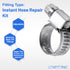 LTWFITTING 2 Sets Instant Hose Repair Kit 1/2 inch BSPT x 12mm ID SS316 Coupler with 10-16mm SS316 Clamp