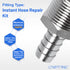LTWFITTING 2 Sets Instant Hose Repair Kit 3/4 inch BSPT x 12mm ID SS316 Coupler with 10-16mm SS316 Clamp