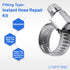 LTWFITTING 2 Sets Instant Hose Repair Kit 3/4 inch BSPT x 12mm ID SS316 Coupler with 10-16mm SS316 Clamp