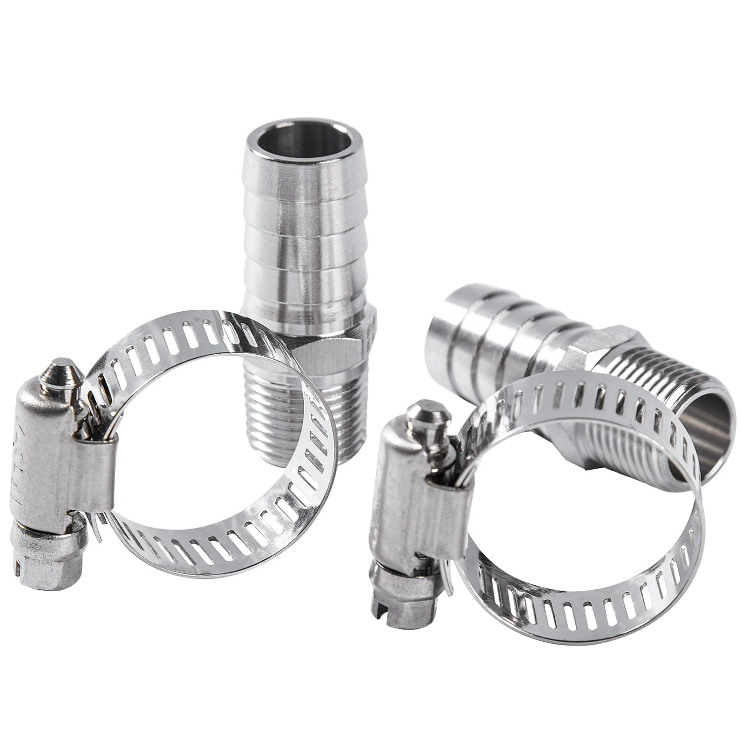 LTWFITTING 2 Sets Instant Hose Repair Kit 3/8 inch BSPT x 16mm ID SS316 Coupler with 14-27mm SS316 Clamp