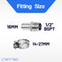 LTWFITTING 2 Sets Instant Hose Repair Kit 1/2 inch BSPT x 16mm ID SS316 Coupler with 14-27mm SS316 Clamp