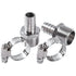 LTWFITTING 2 Sets Instant Hose Repair Kit 3/4 inch BSPT x 16mm ID SS316 Coupler with 14-27mm SS316 Clamp