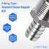 LTWFITTING 2 Sets Instant Hose Repair Kit 3/4 inch BSPT x 16mm ID SS316 Coupler with 14-27mm SS316 Clamp