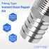LTWFITTING 2 Sets Instant Hose Repair Kit 1/2 inch BSPT x 19mm ID SS316 Coupler with 14-27mm SS316 Clamp
