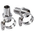 LTWFITTING 2 Sets Instant Hose Repair Kit 3/4 inch BSPT x 19mm ID SS316 Coupler with 14-27mm SS316 Clamp