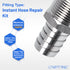 LTWFITTING 2 Sets Instant Hose Repair Kit 3/4 inch BSPT x 19mm ID SS316 Coupler with 14-27mm SS316 Clamp