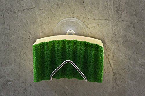 LTWHOME Yellow and Green Multi-Purpose Scrubber Sponges with Sponge Holder Set (Pack of 8)
