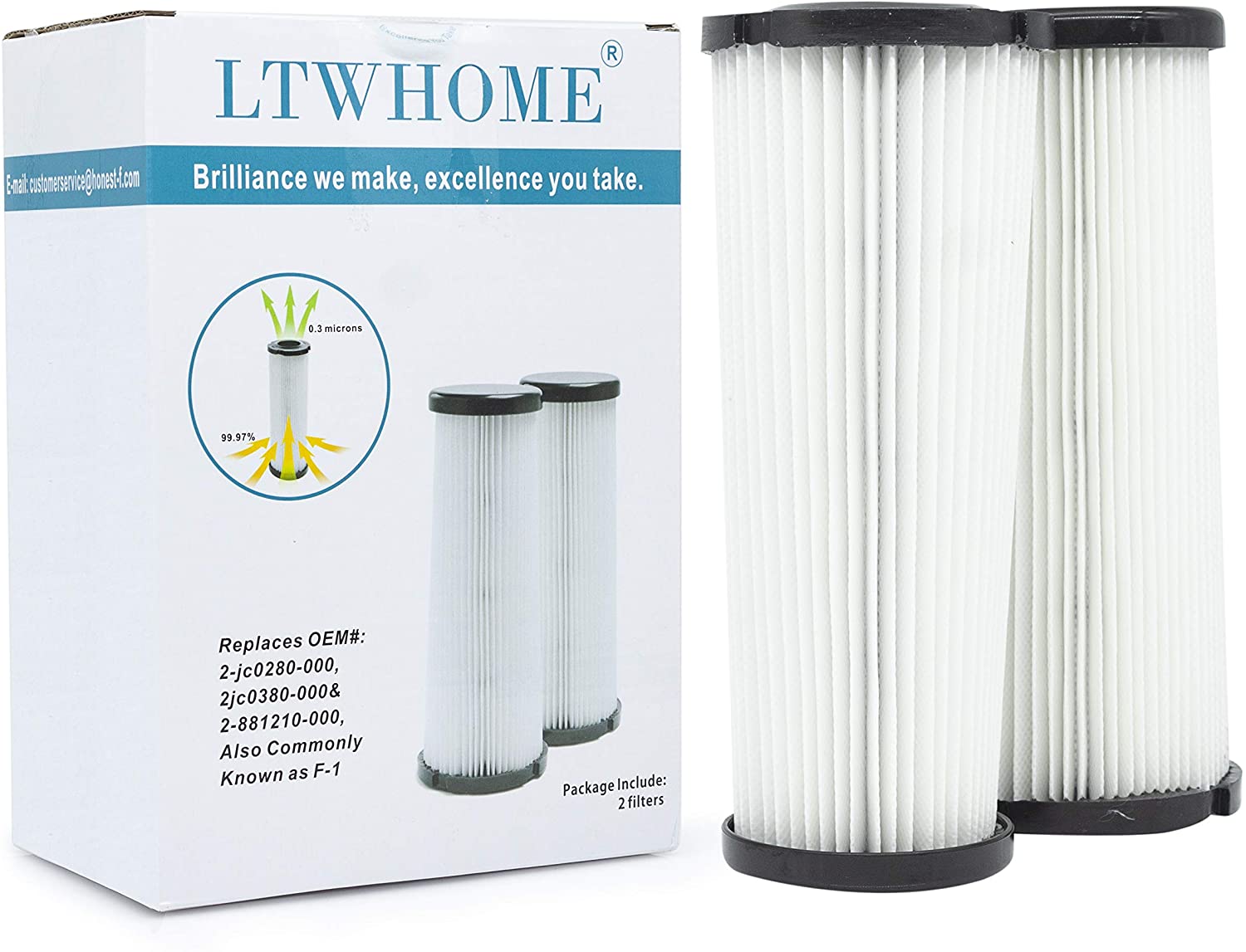 LTWHOME F1 Hepa Filters Suitable for Dirt Devil Vision Vacuum (Pack of 2)
