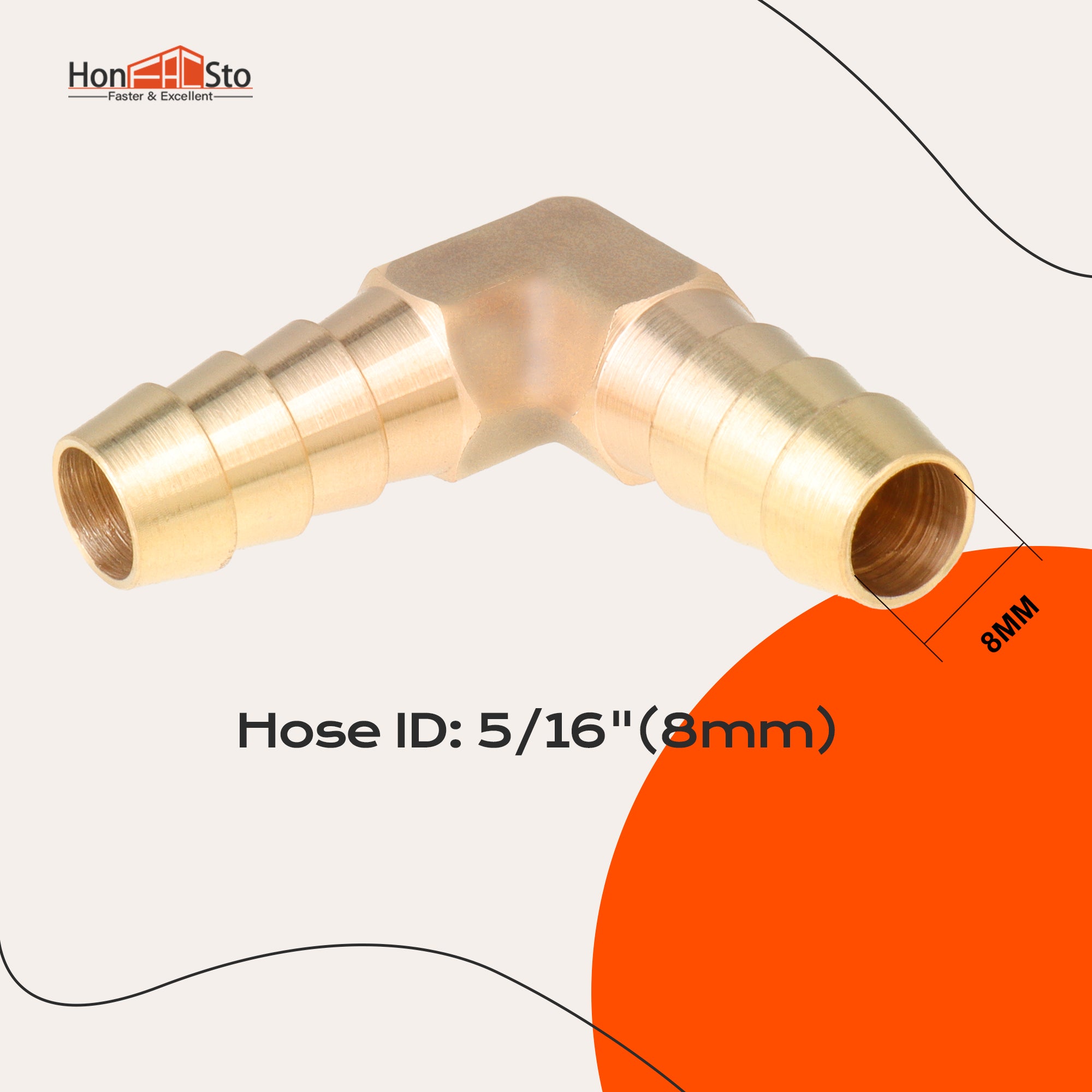 GASHER 5 Pieces Brass Hose Barb Reducer 90 Degree Elbow 3/8 GASHER 5 Pieces Brass Hose Barb Reducer 90 Degree Elbow 3/8