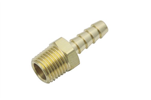 LTWFITTING Brass BSP Barbed Fitting Coupler / Connector 1/4-Inch Male BSPP x 1/4-Inch(6mm)Hose Barb Fuel Gas Water (Pack of 700)