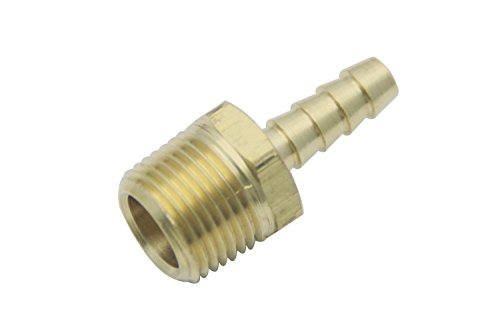 LTWFITTING Brass BSP Barbed Fitting Coupler / Connector 3/8-Inch Male BSPP x 1/4-Inch(6mm)Hose Barb Fuel Gas Water (Pack of 500)