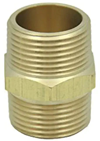 LTWFITTING Brass Pipe Hex Nipple Fitting 1-Inch Male BSPT Air Fuel Water (Pack of 100)