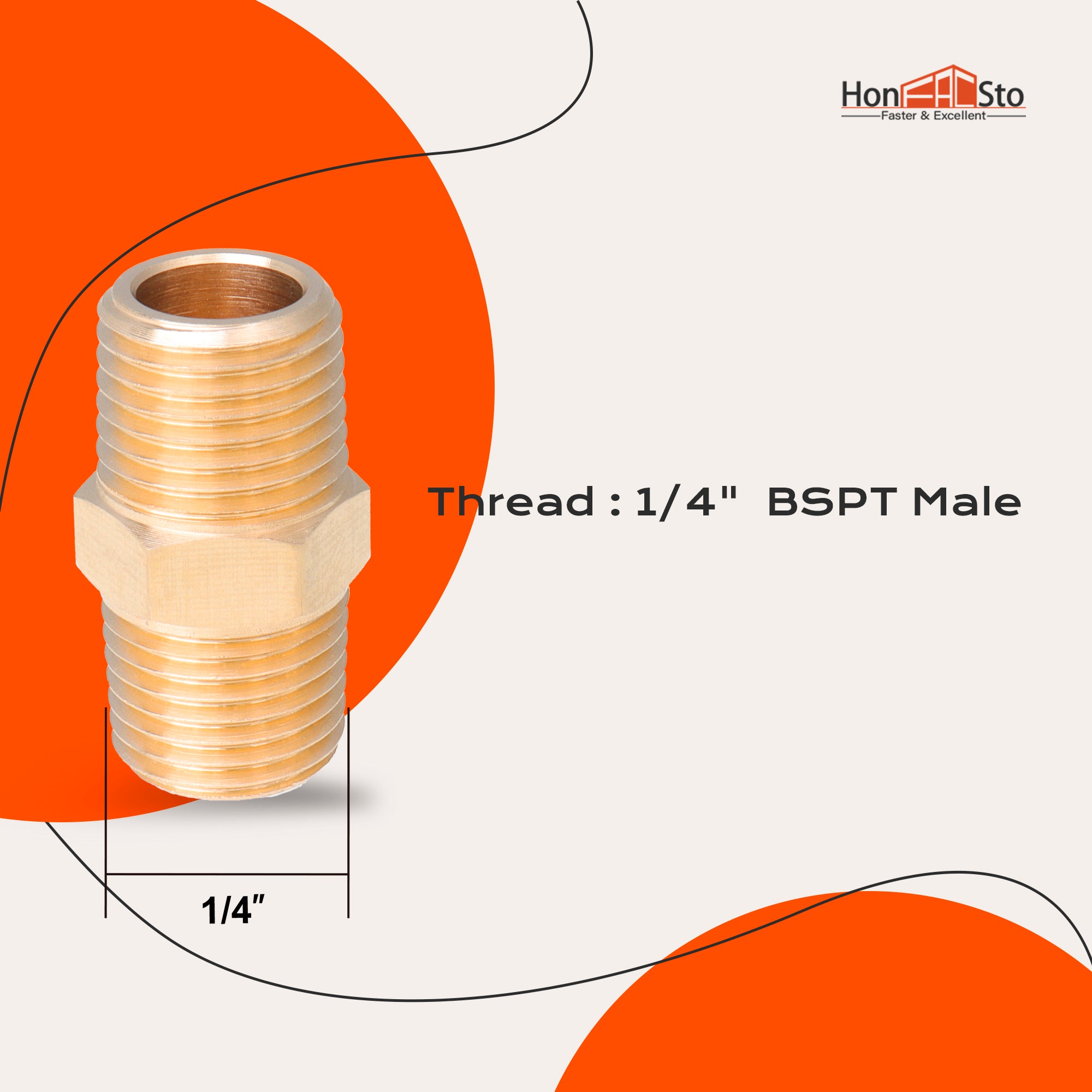 LTWFITTING Assortment Kit 1/8-Inch 1/4-Inch 3/8-Inch 1/2-Inch 3/4-Inch Male BSPT Brass Pipe Hex Nipple Set (Pack of 37)