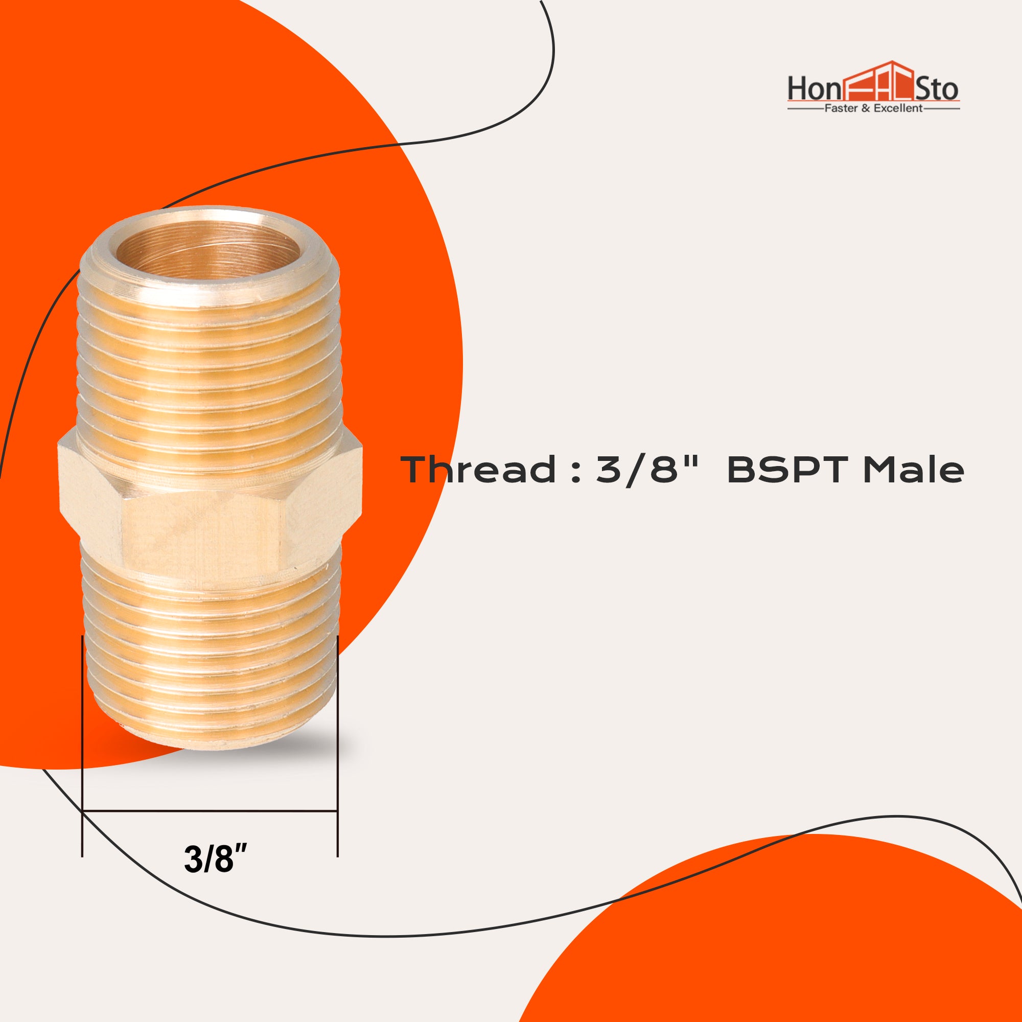 LTWFITTING Assortment Kit 1/8-Inch 1/4-Inch 3/8-Inch 1/2-Inch 3/4-Inch Male BSPT Brass Pipe Hex Nipple Set (Pack of 37)
