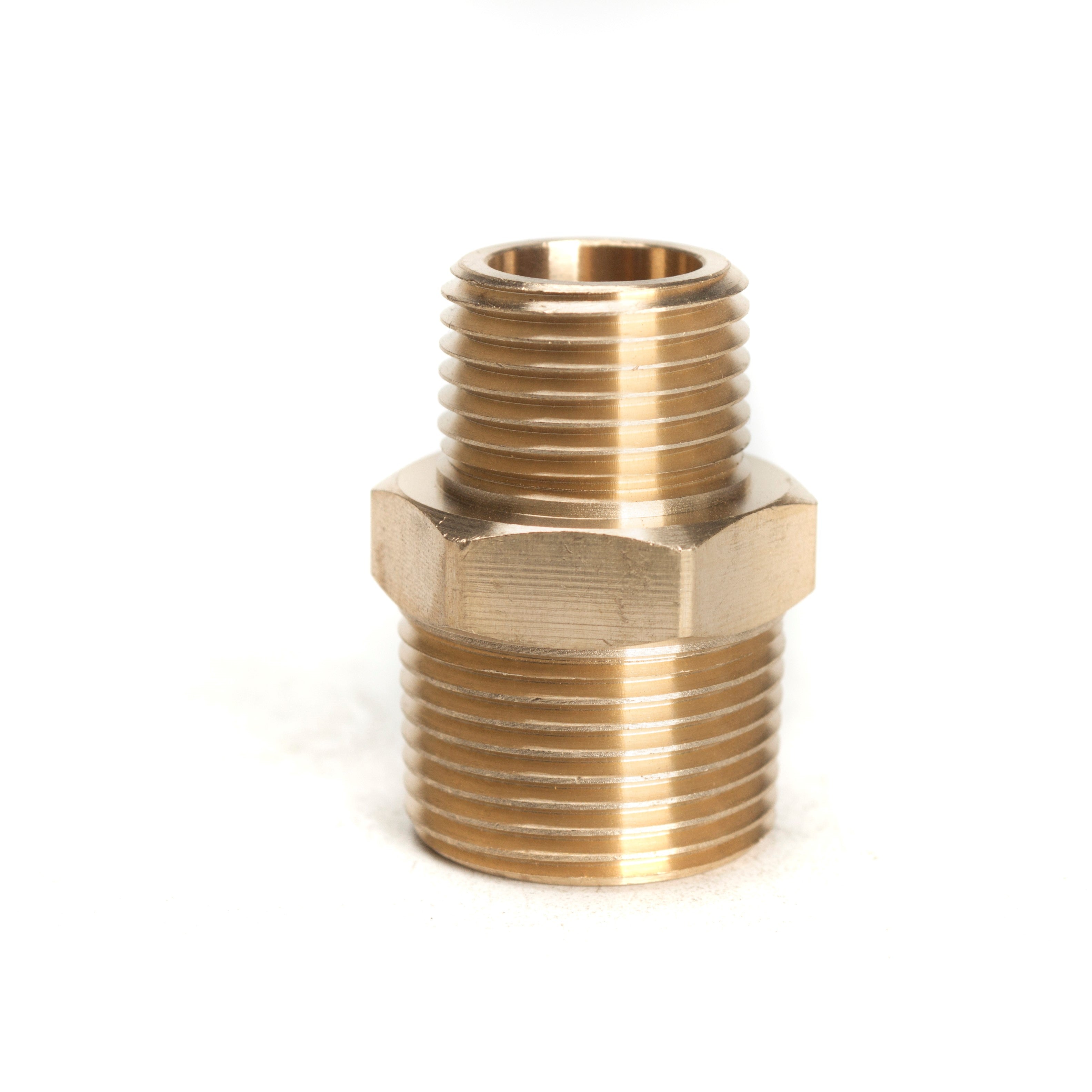 LTWFITTING Brass Pipe Hex Reducing Nipple Fitting 1/2-Inch x 1/4-Inch Male BSPT (Pack of 300)