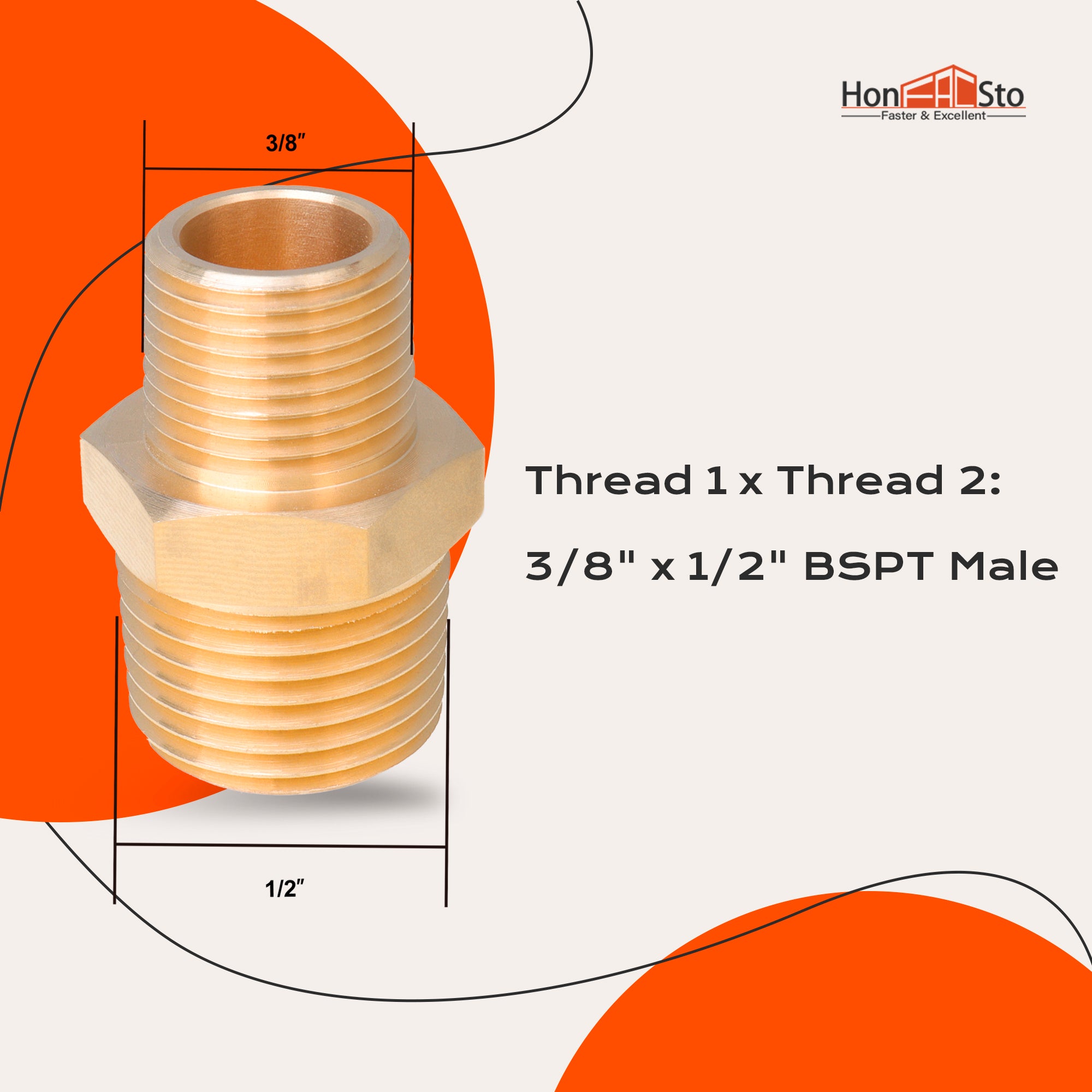 LTWFITTING Assortment Kit (1/4-Inch to 3/4-Inch) BSPT Male x (1/8-Inch to 3/8-Inch) Male BSPT Brass Pipe Hex Reducing Nipple Set (Pack of 30)