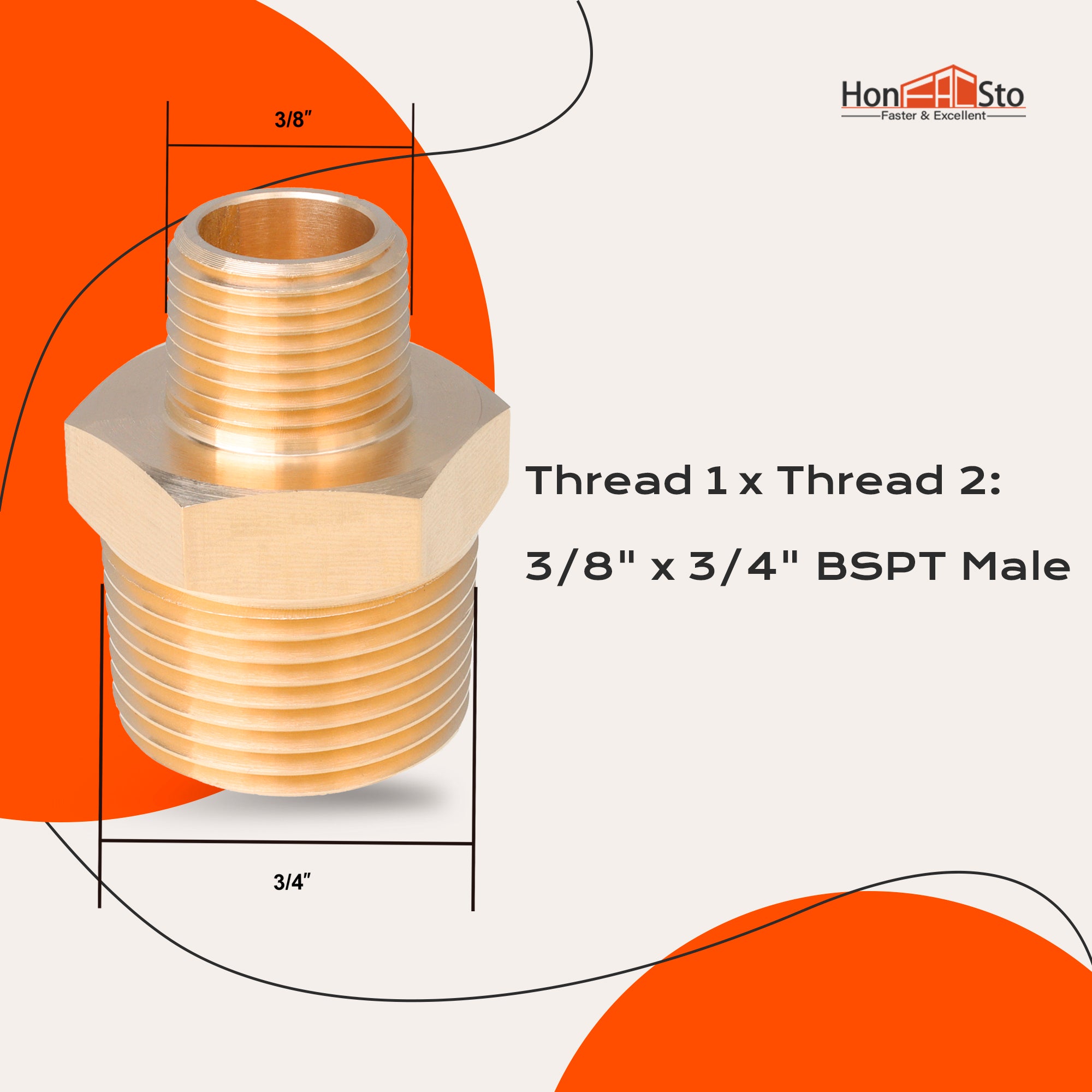 LTWFITTING Assortment Kit (1/4-Inch to 3/4-Inch) BSPT Male x (1/8-Inch to 3/8-Inch) Male BSPT Brass Pipe Hex Reducing Nipple Set (Pack of 30)