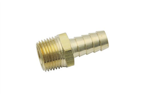 LTWFITTING Brass Barbed Fitting Coupler/Connector 1/2-Inch Male BSPT x 1/2-Inch(12mm) Hose Barb Fuel Gas Water (Pack of 25)