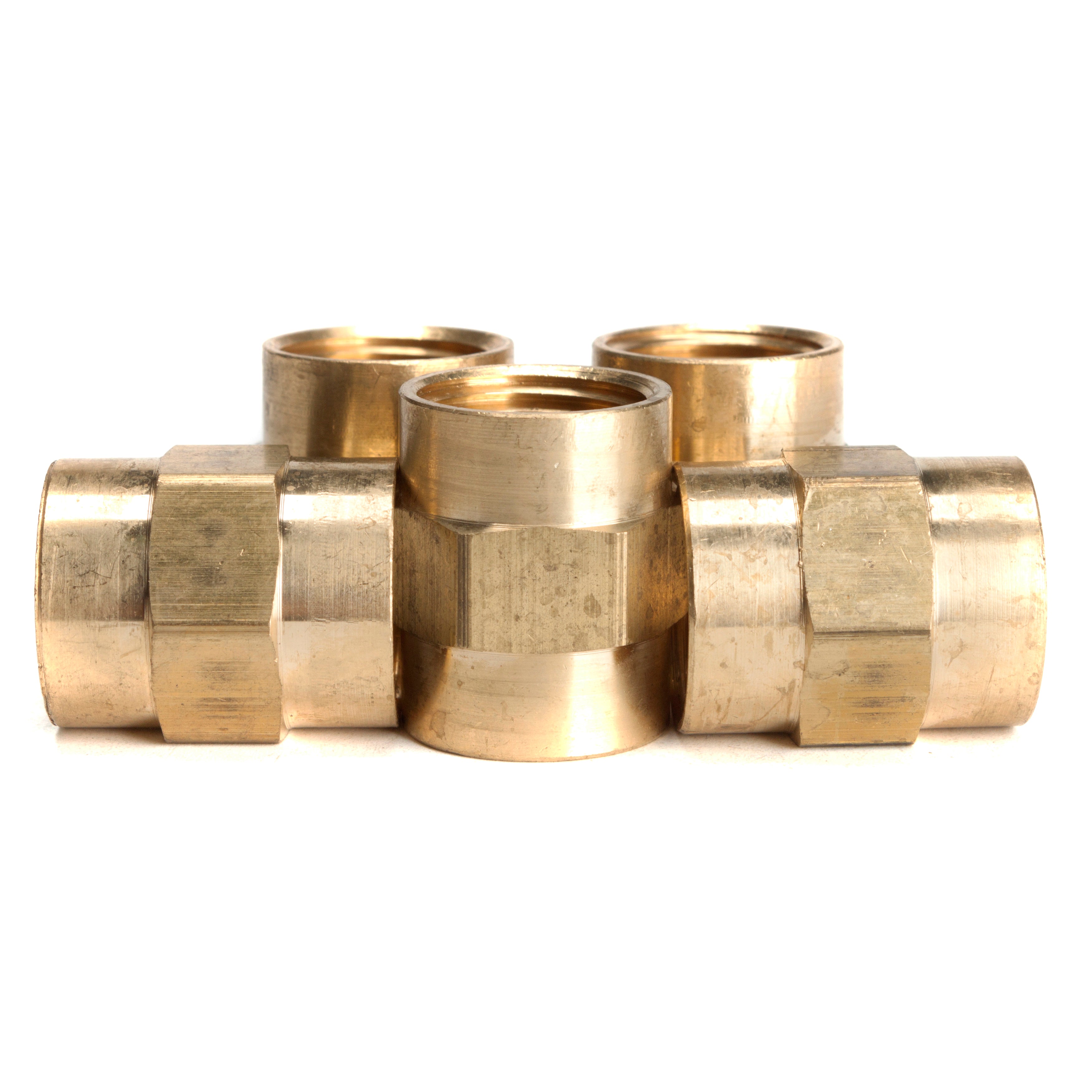 LTWFITTING Brass Pipe Fitting 1/2-Inch Female BSPT Coupling Water Boat (Pack of 5)
