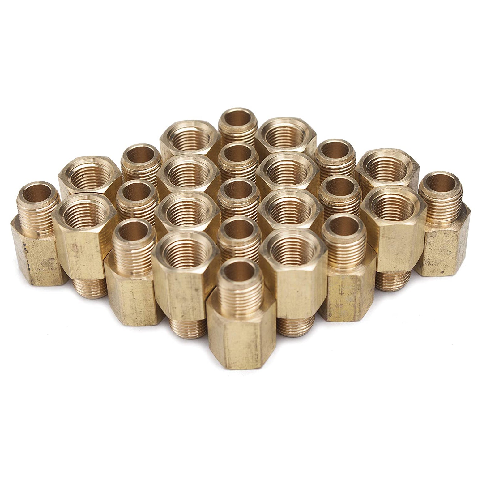 LTWFITTING Brass Pipe 1/8-Inch Male BSPT x 1/8-Inch Female BSPP Adapter Fuel Gas Air (Pack of 25)
