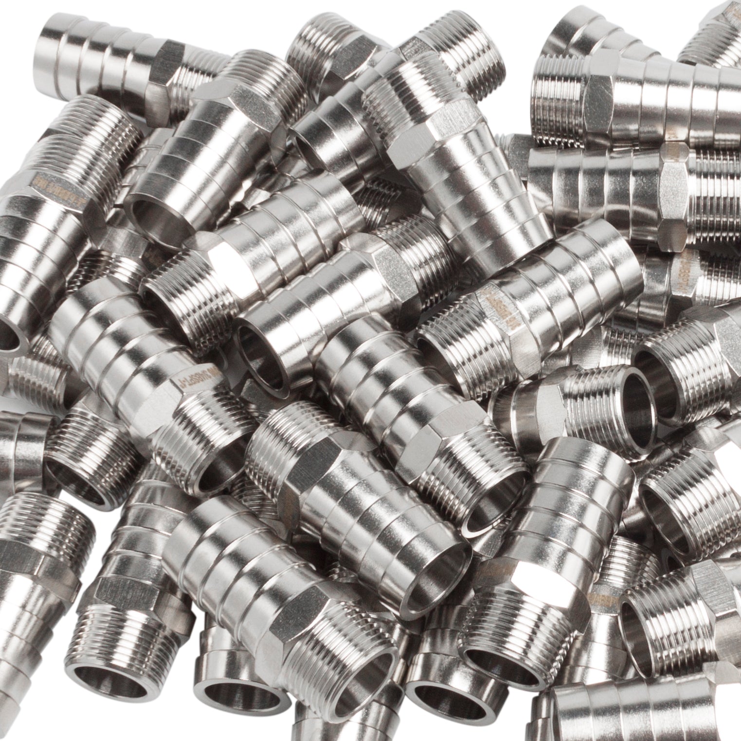 LTWFITTING Stainless Steel 316 Barbed Fitting Connector 3/4-Inch Male BSPT x 1-Inch(25mm) Hose Barb Fuel Gas (Pack of 100)