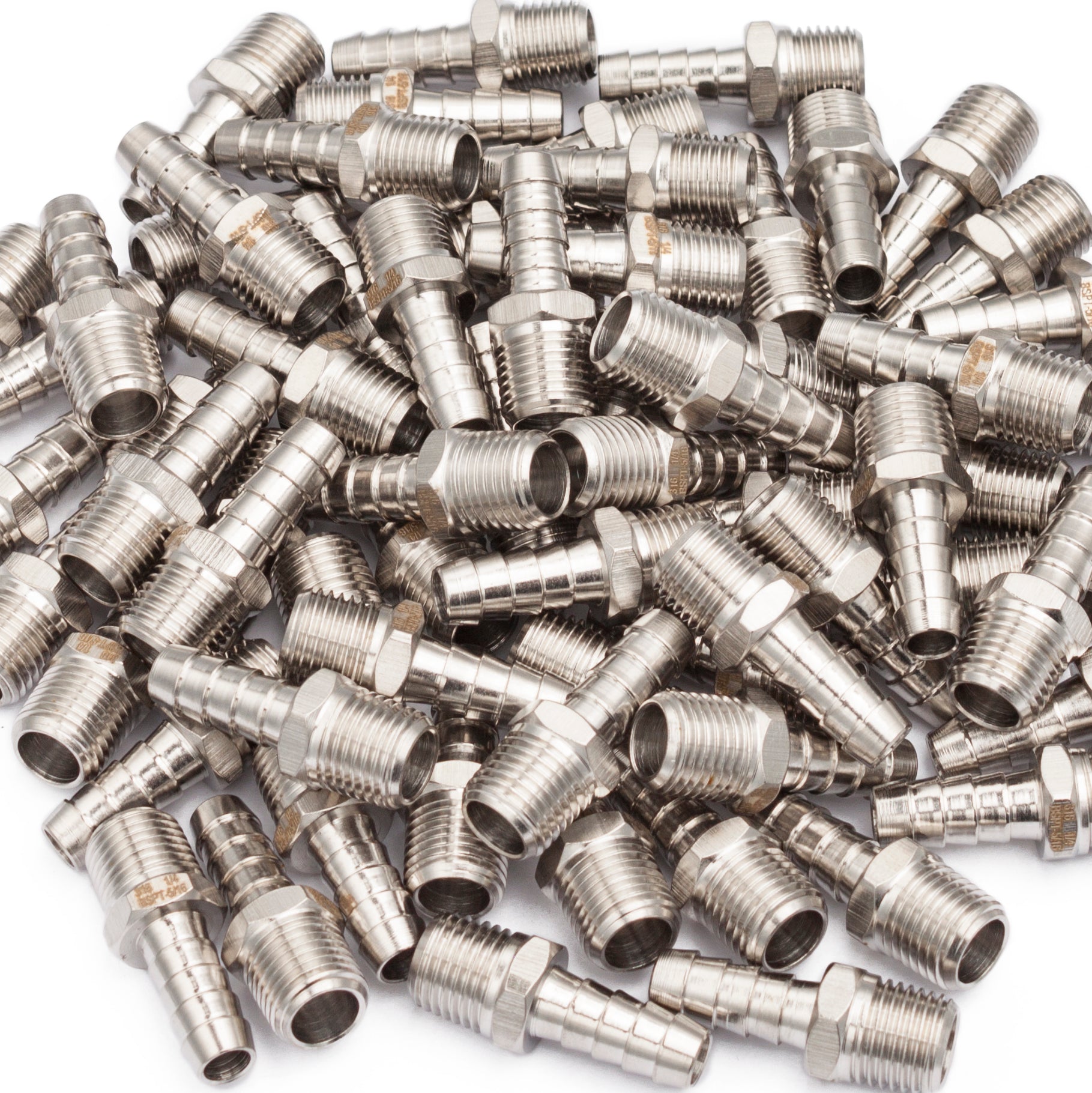 LTWFITTING Stainless Steel 316 Barb Fitting Coupler/Connector 1/4-Inch Male BSPT x 5/16-Inch(8mm) Hose Barb Fuel Gas Water (Pack of 800)