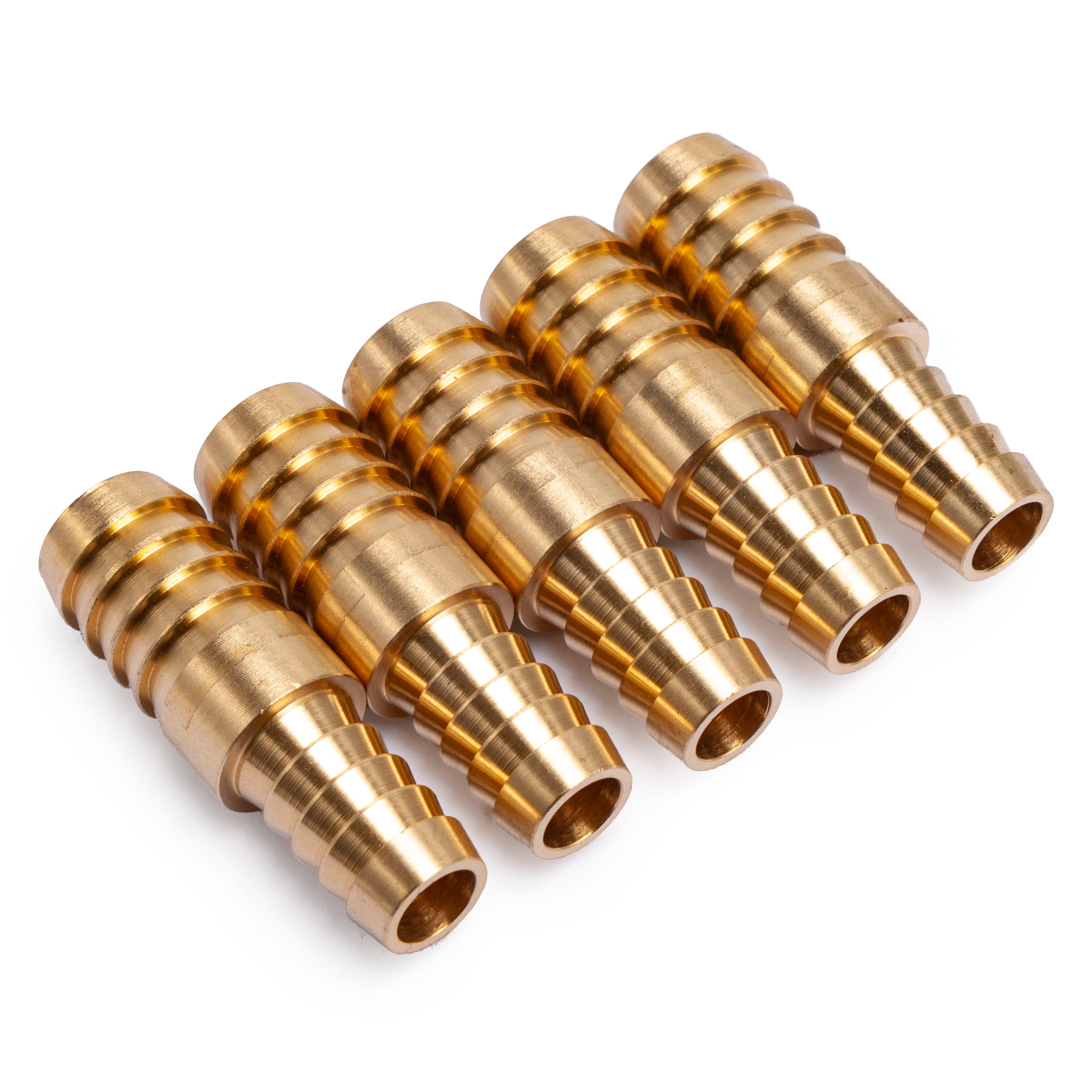 LTWFITTING Brass Barb Hose Reducing Splicer Mender 3/8-Inch ID Hose x 1/2-Inch(13mm) ID Hose Fitting Air Water Fuel Boat (Pack of 5)