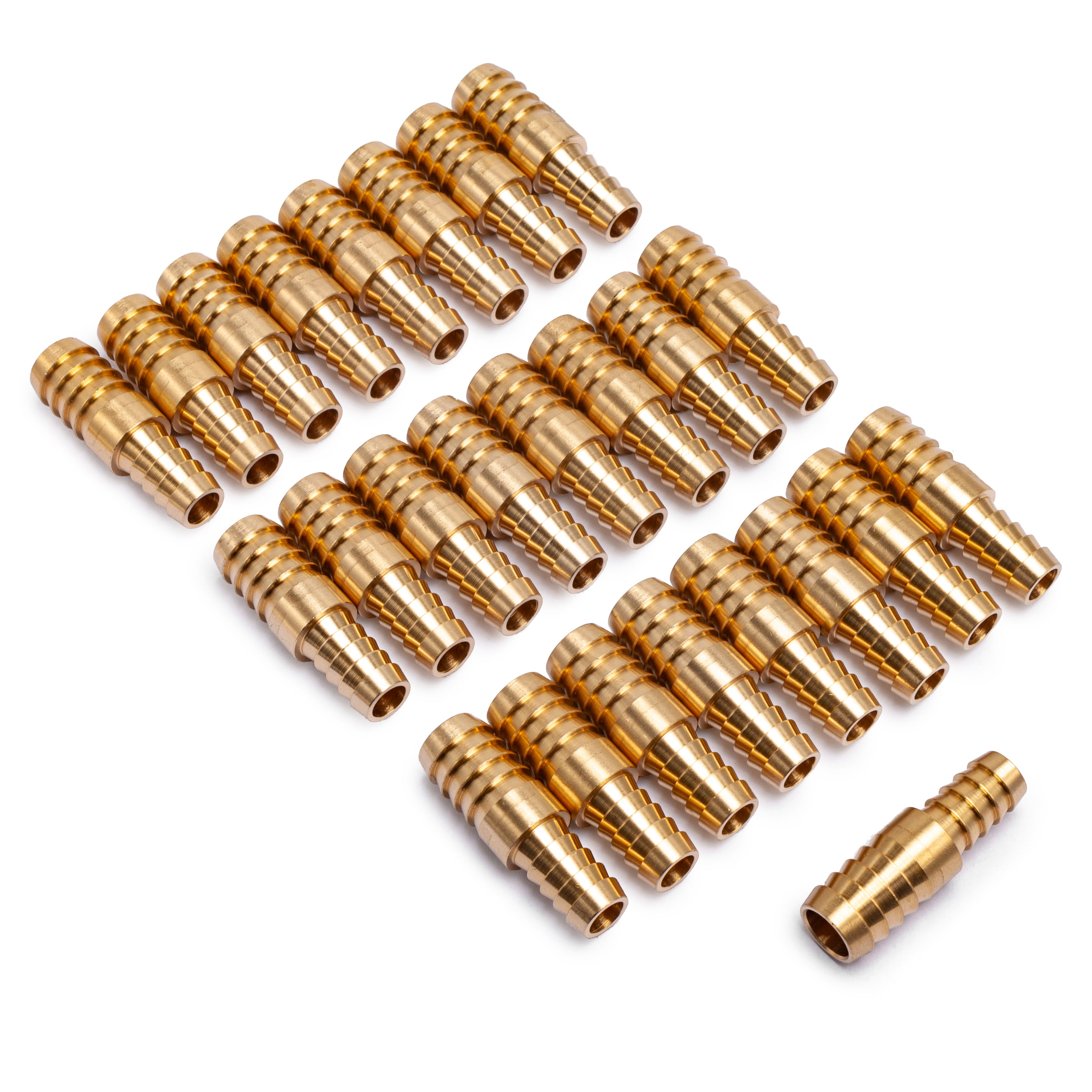 LTWFITTING Brass Barb Hose Reducing Splicer Mender 3/8-Inch ID Hose x 1/2-Inch(13mm) ID Hose Fitting Air Water Fuel Boat (Pack of 25)
