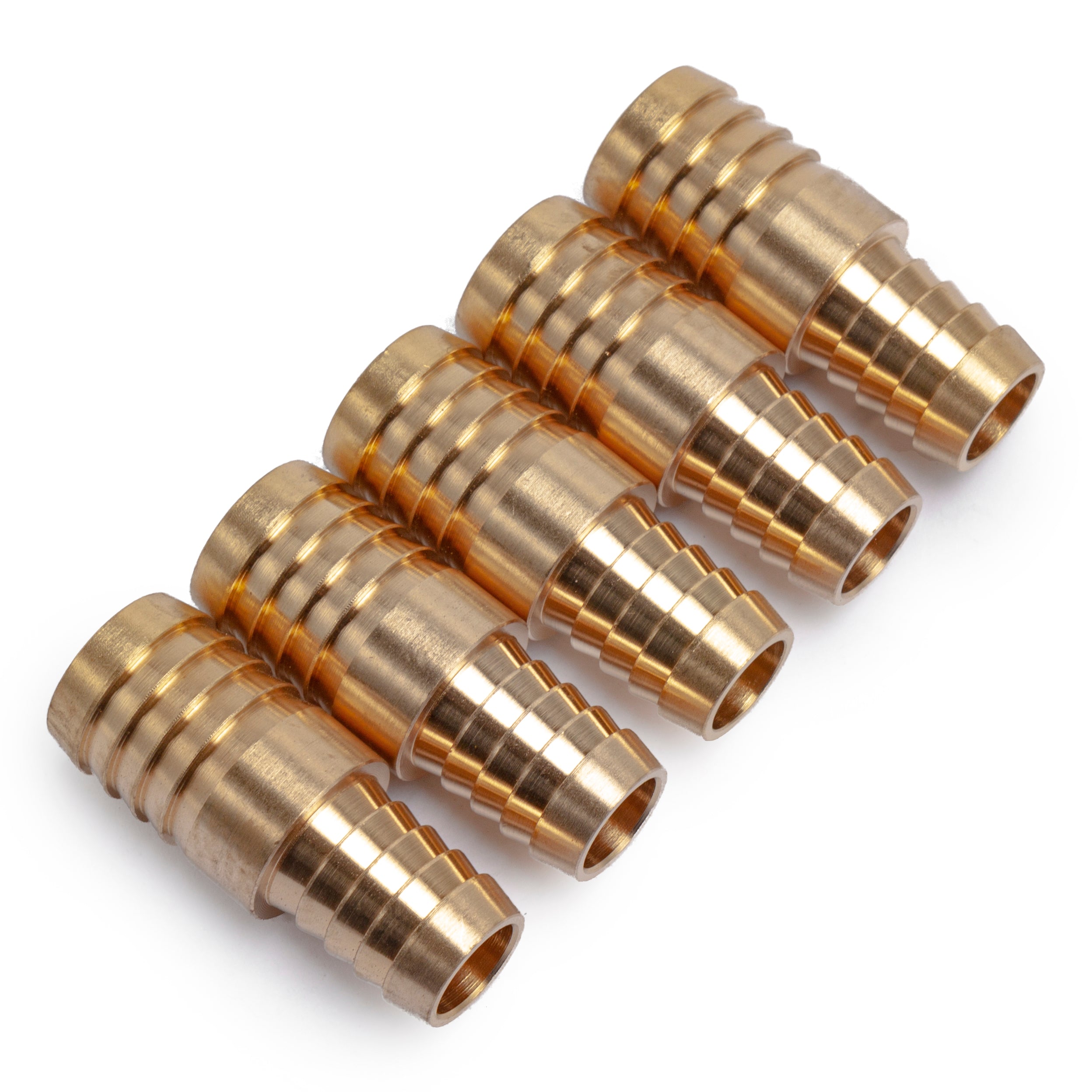 LTWFITTING Brass Barb Hose Reducing Splicer Mender 1/2-Inch ID Hose x5/8-Inch(16mm) ID Hose Fitting Air Water Fuel Boat (Pack of 5)