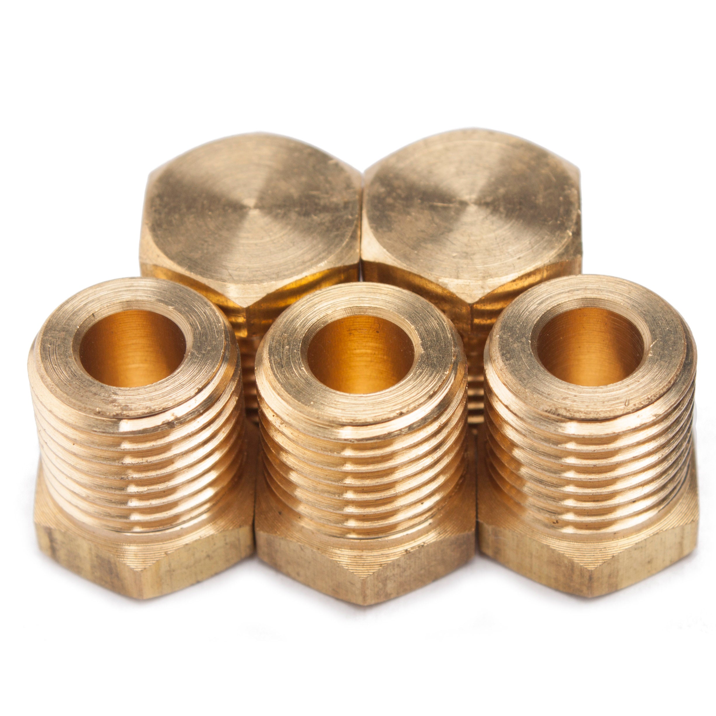 LTWFITTING Brass BSP Pipe Hex Head Plug Fittings 1/4-Inch Male BSPP Air Fuel Water Boat (Pack of 5)