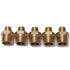 LTWFITTING Brass BSP Pipe Hex Reducing Nipple Fitting 1/2-Inch x 1/4-Inch Male BSPP (Pack of 5)