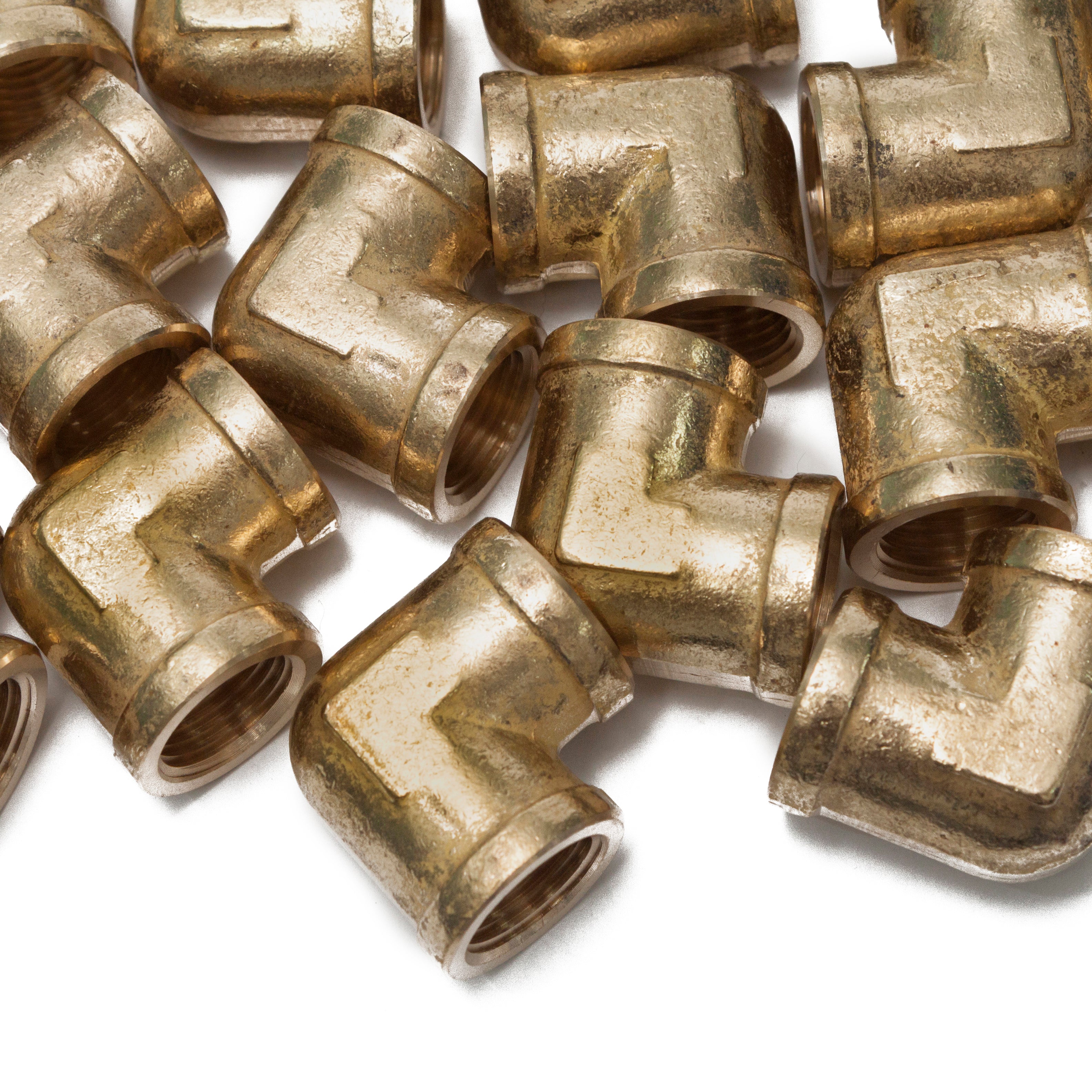 LTWFITTING Brass BSP Pipe Fitting Female 90 Deg 1/2-Inch BSPP Elbow Fuel Air (Pack of 120)