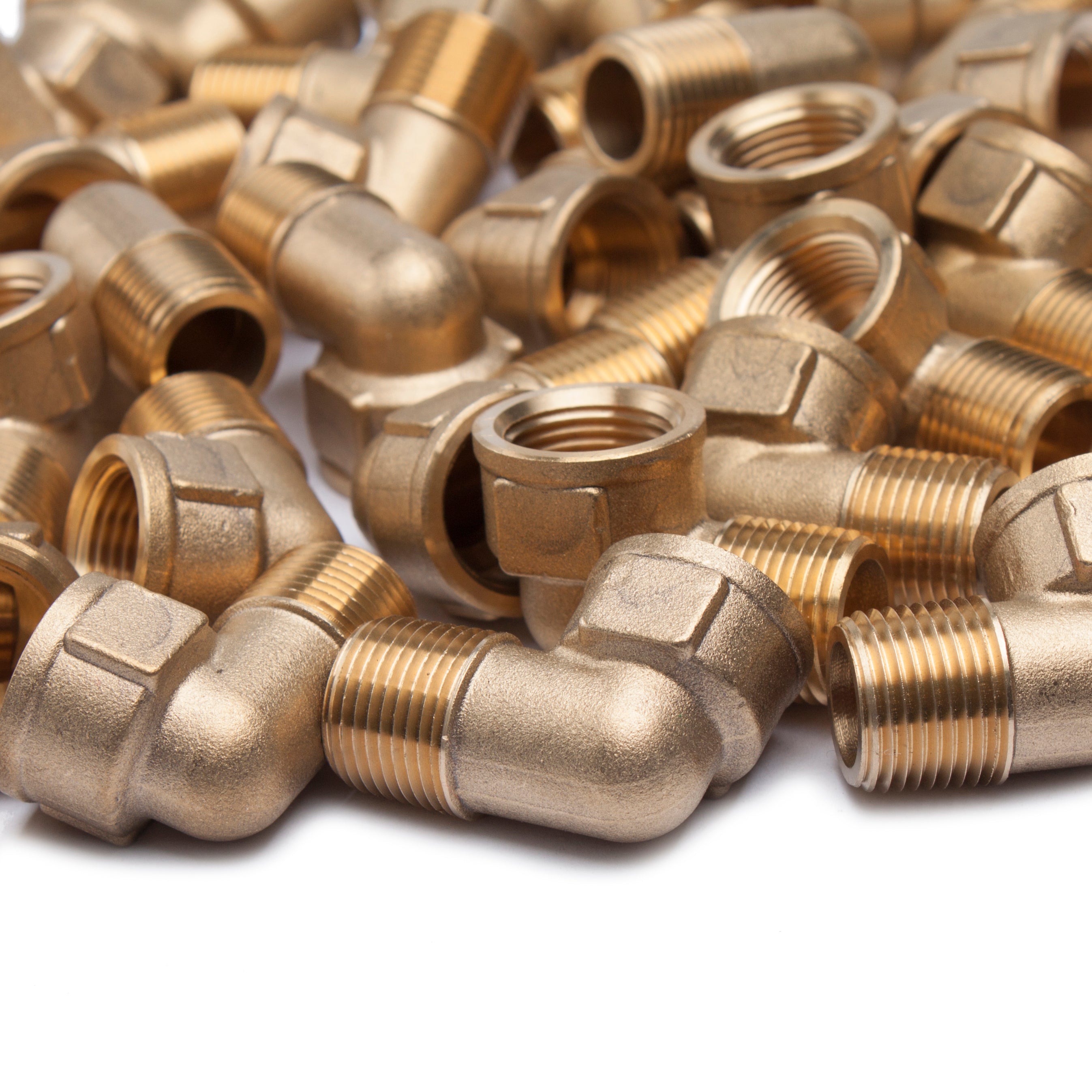 LTWFITTING Brass BSP Pipe 90 Deg 3/8-Inch BSPP Street Elbow Forged Fitting Fuel Air Boat (Pack of 250)