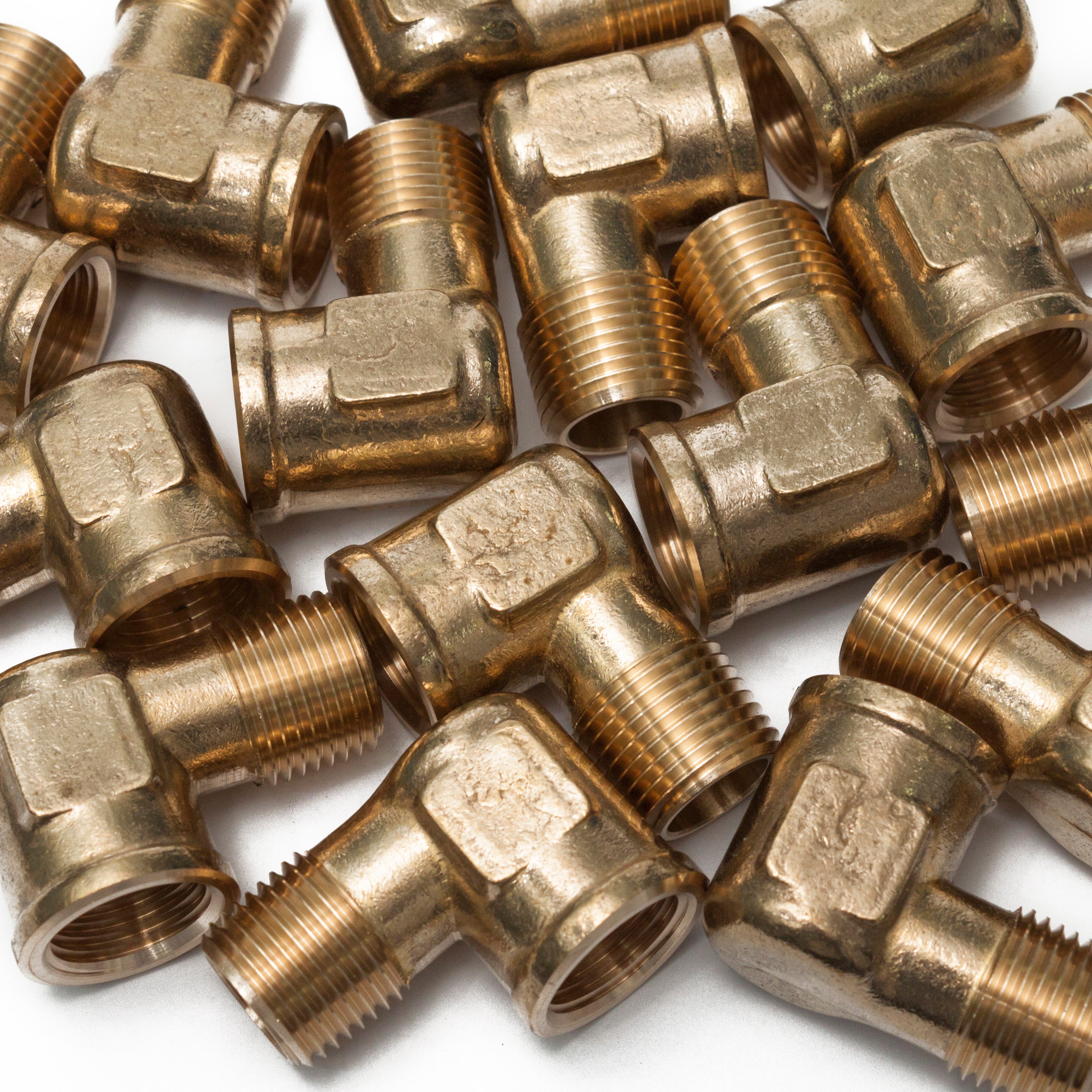LTWFITTING Brass BSP Pipe 90 Deg 1/2-Inch BSPP Street Elbow Forged Fitting Fuel Air Boat (Pack of 110)