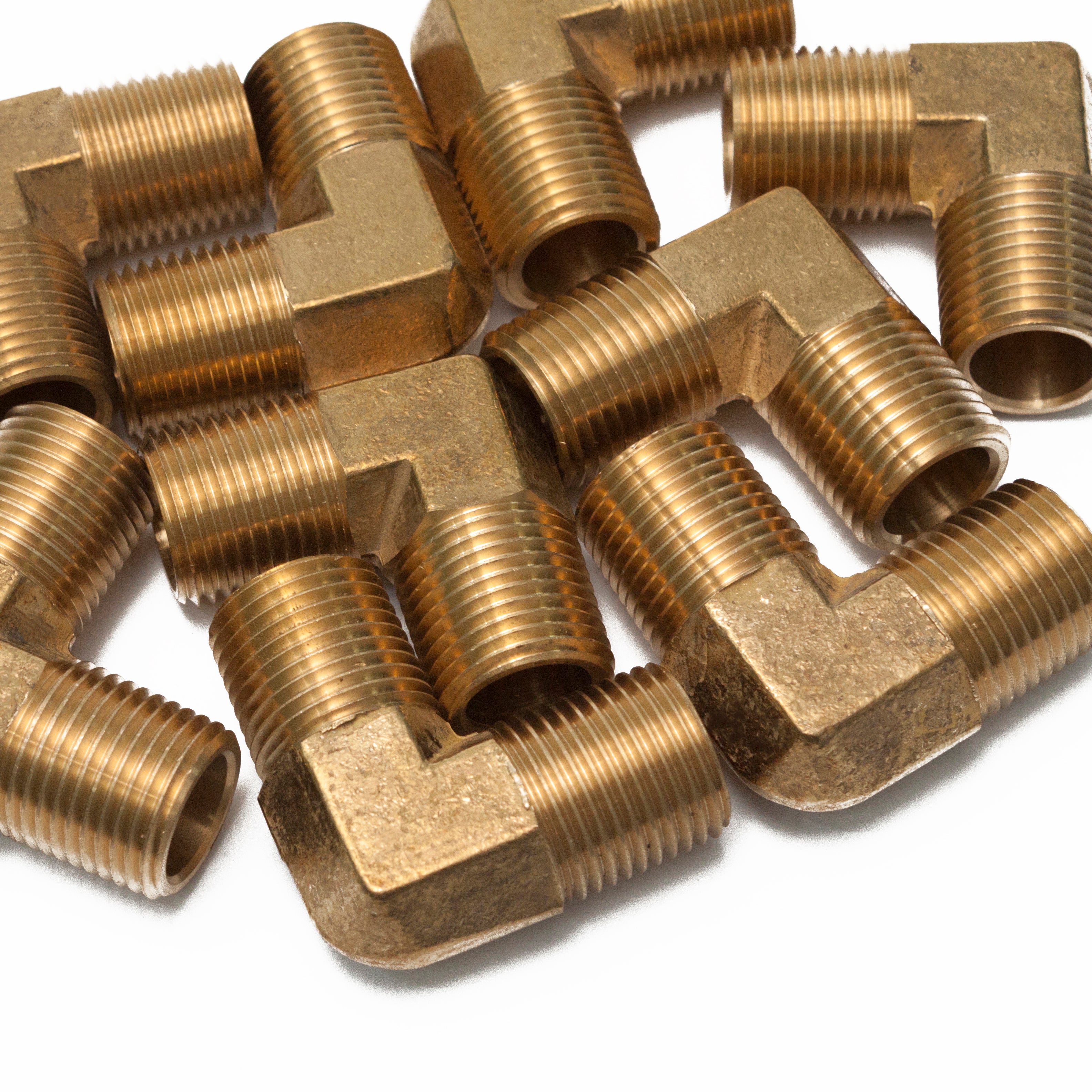 LTWFITTING Brass BSP Pipe Male 90 Deg Elbow Fitting 1/2-Inch BSPP Water Fuel (Pack of 120)