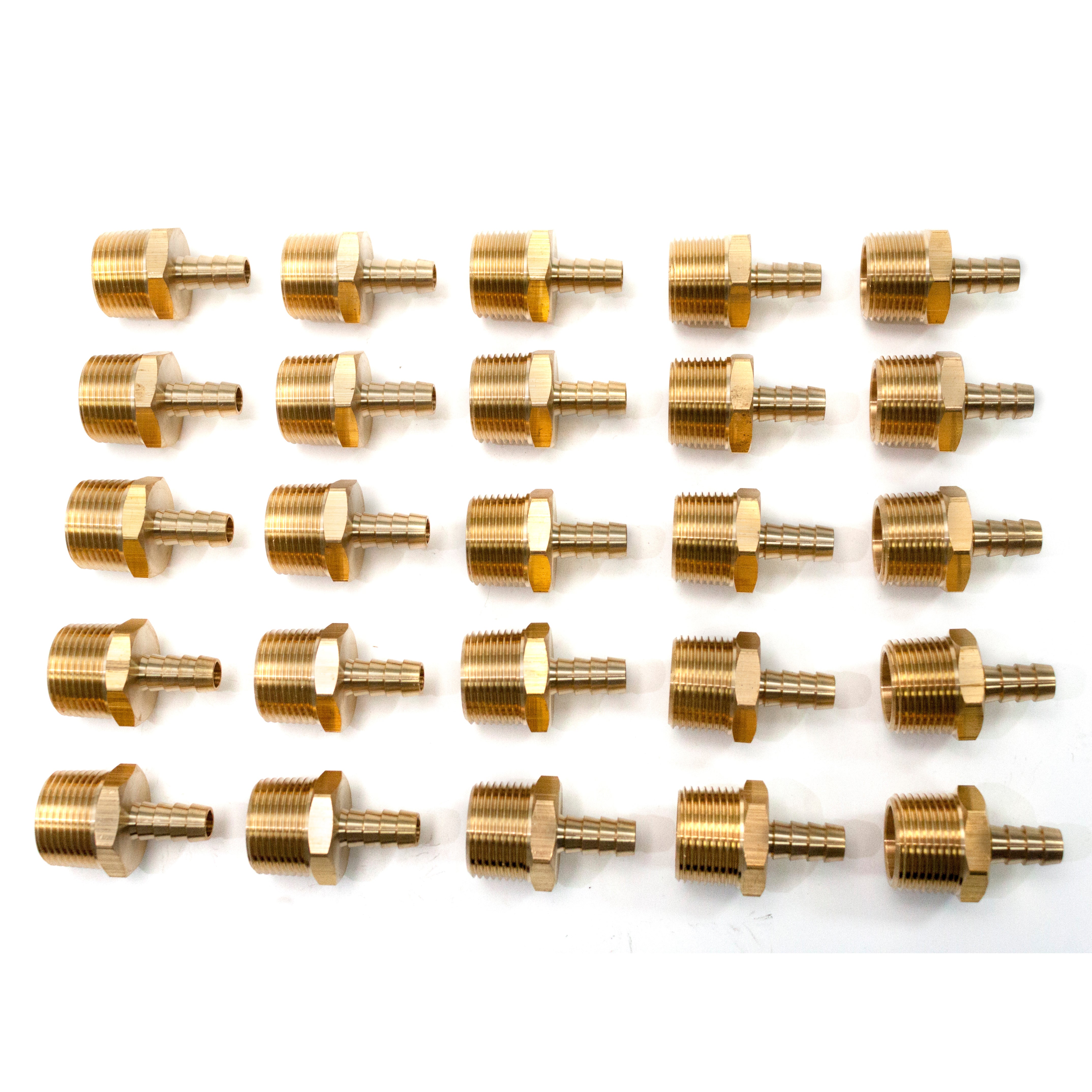 LTWFITTING Brass BSP Barbed Fitting Coupler / Connector 3/4-Inch Male BSPP x 3/8-Inch(10mm)Hose Barb Fuel Gas Water (Pack of 25)