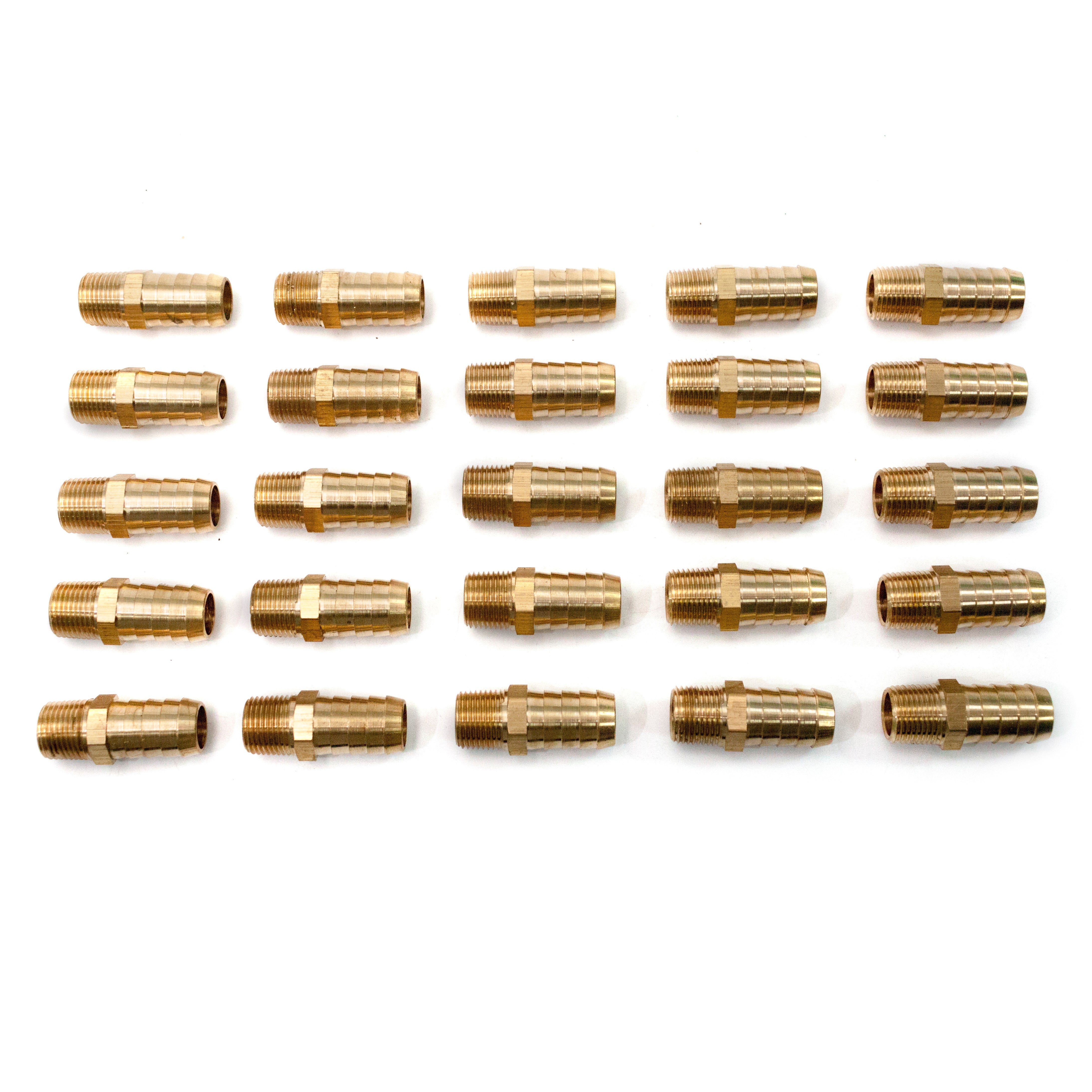 LTWFITTING Brass BSP Barbed Fitting Coupler / Connector 3/8-Inch Male BSPP x 5/8-Inch(16mm)Hose Barb Fuel Gas Water (Pack of 25)